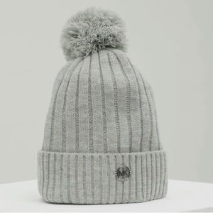 • Michael Kors • NWT Light Gray Beanie with Pom Pom • 1 Size fits most
